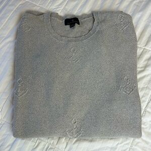 Brooks Brothers Anchor Crewneck Sweater Gray